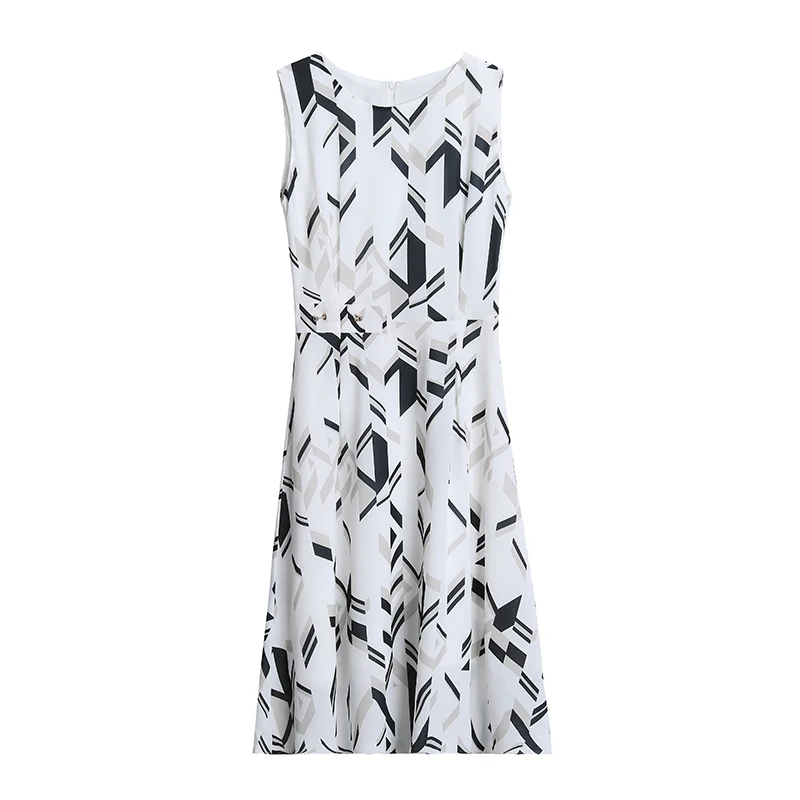COIGARSAM шифоновое женское длинное платье без рукавов с принтом летние платья