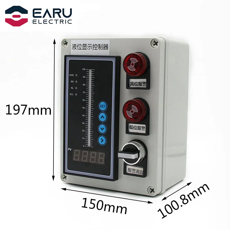 1SET 4-20MA 0-5V 0-10V Output Liquid Oil Water Level Sensor Transmitter Detect Controller Float Switch Waterproof Mount Box Pump |