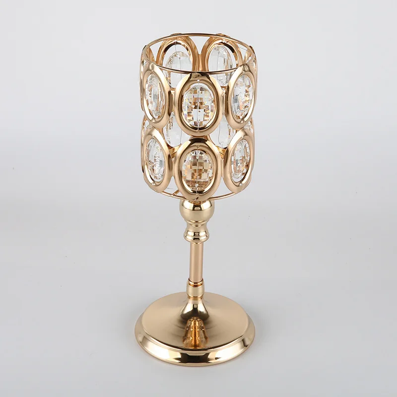 Европейский стиль кованые металлические хрустальные подсвечники Свадебный