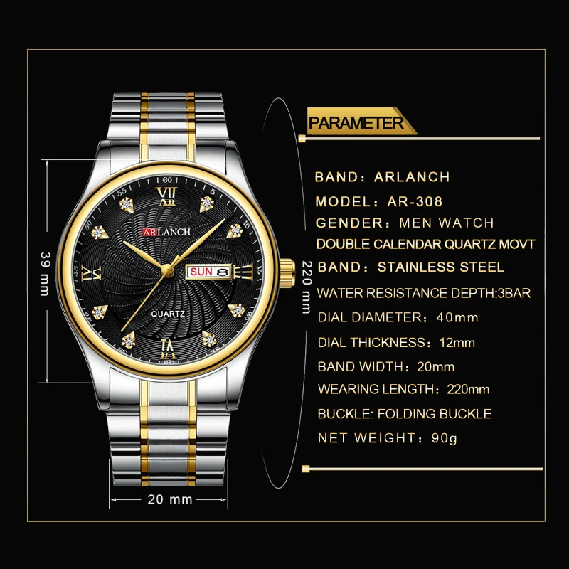 Новые модные мужские часы Топ Роскошные брендовые с ремешком из нержавеющей