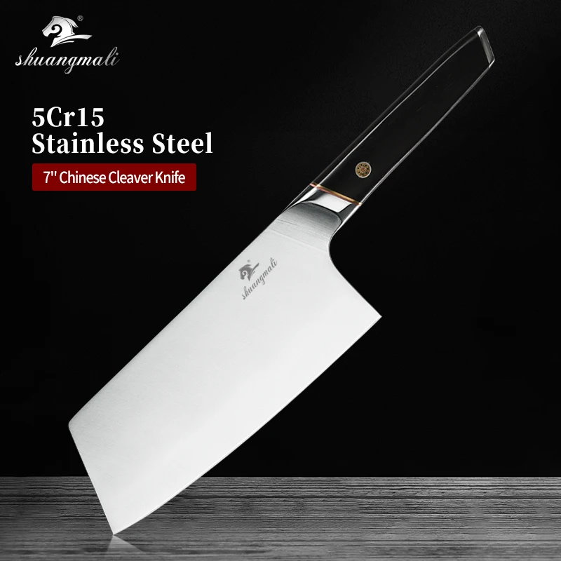 7 дюймов китайский шеф повара Ножи 5Cr15 углерода Сталь Тесак овощей ножей нарезки