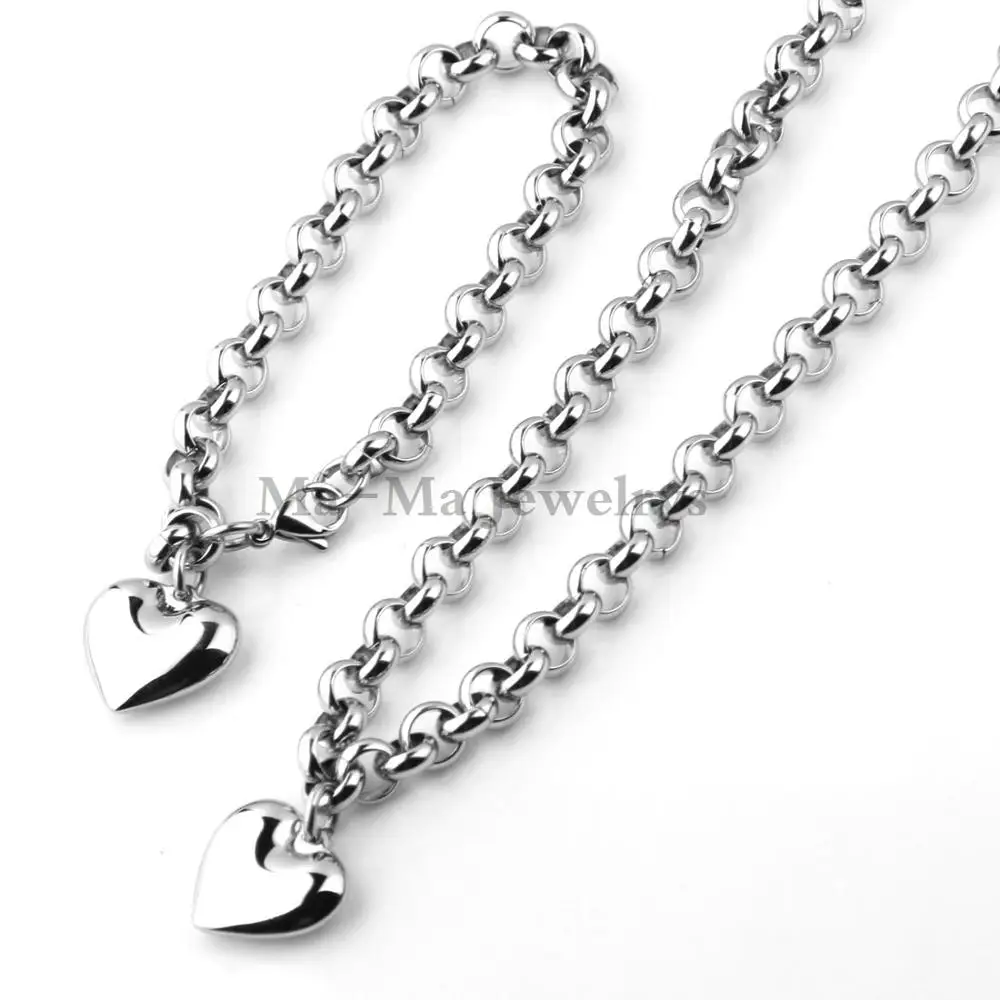 Модное ожерелье с подвеской в форме сердца Женский комплект украшений из