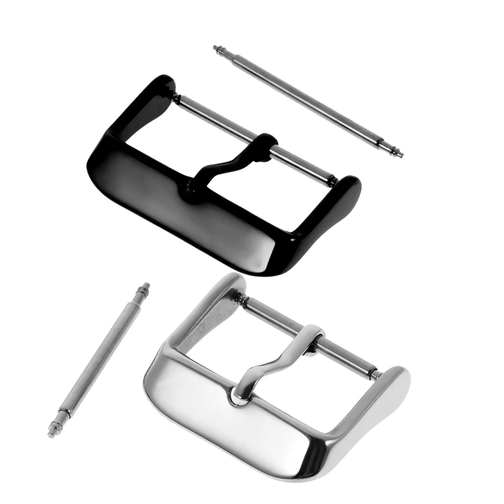 

Replacement Stainless Steel Buckle for Watch Bands - Leather Watch Straps Clasp in 20-26mm, Silver