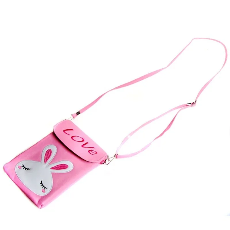 

Cute Cartoom Rabbit Mobile Phone Bag For Samsung/iPhone/Huawei/HTC/LG Model Case Phone Pouch Shoulder Bags Leather Wallet Purse