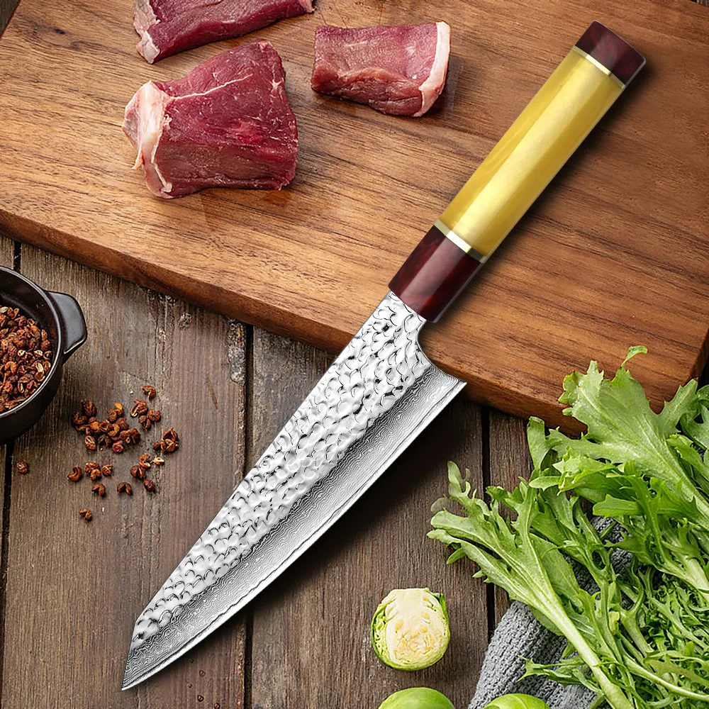 Нож шеф-повара vg10 из дамасской стали японский кухонный прибор 8 дюймов лезвие
