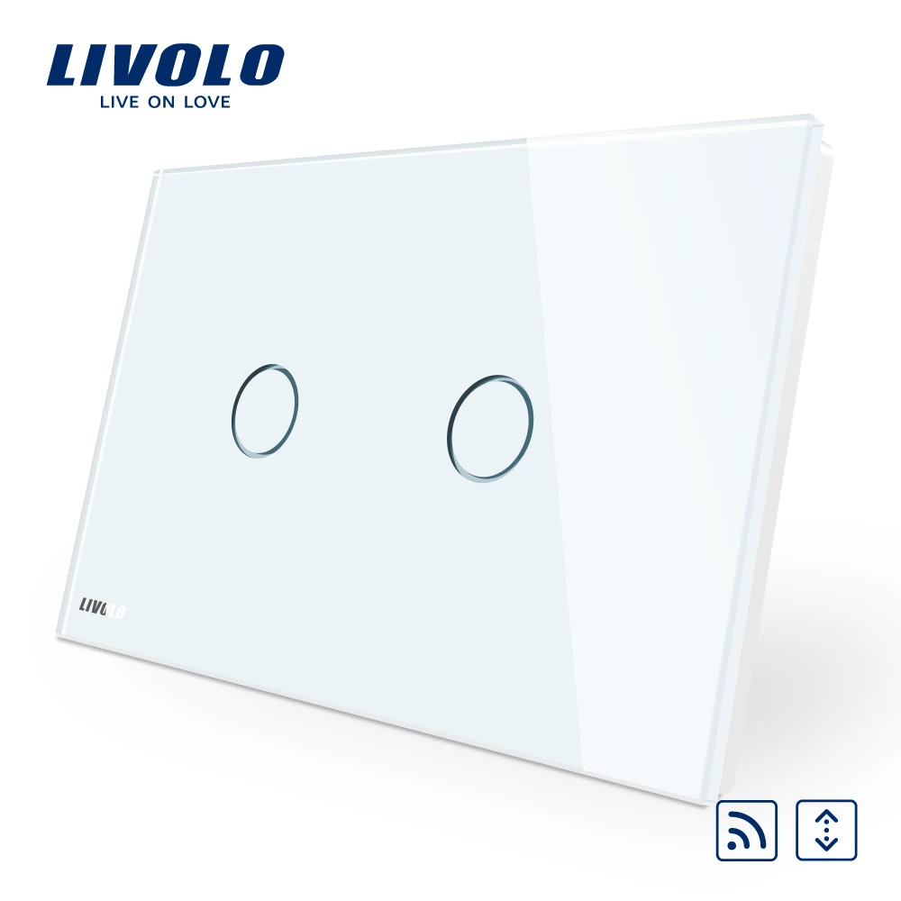 

Livolo AU US standard Glass Panel, 110~250V,Wireless Remote Control Curtain Switches,curtain dimmer remote switch VL-C902WR-11