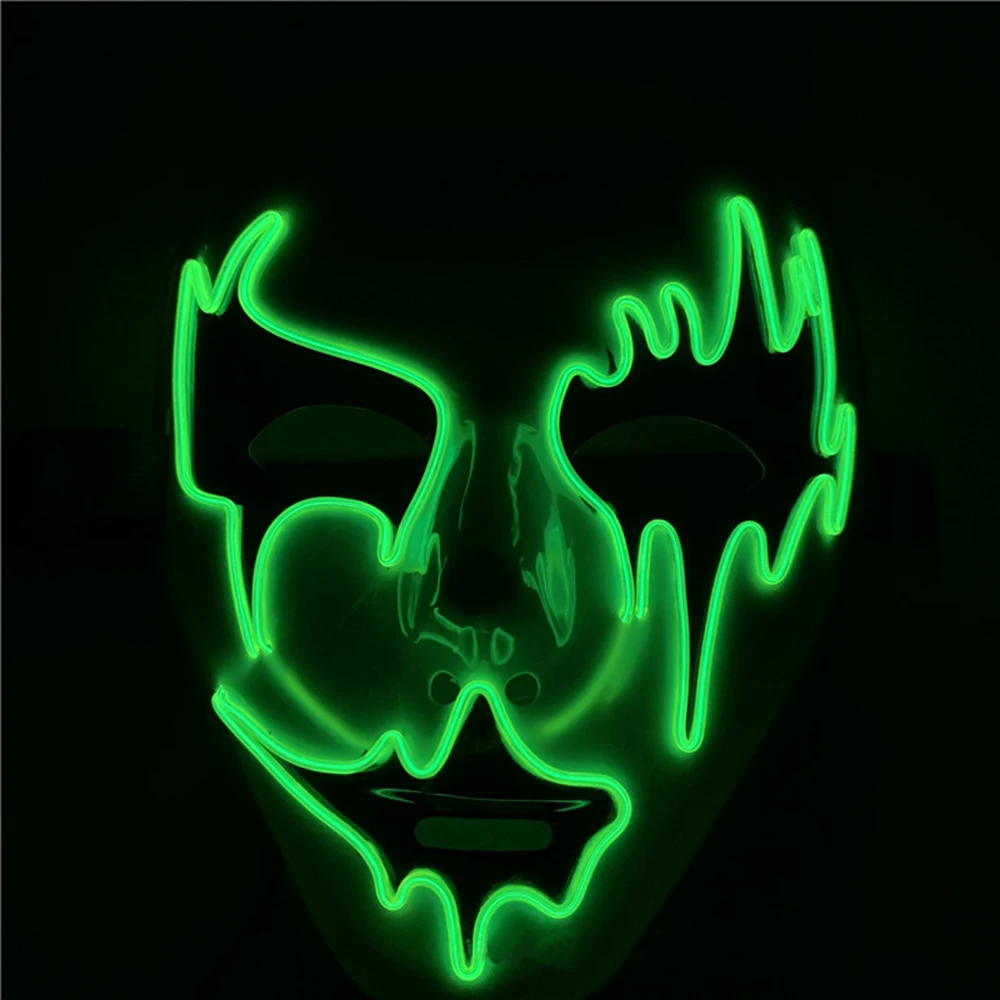 Светодиодный маска светящаяся для Хэллоуин Карнавальный костюм дьявола EL