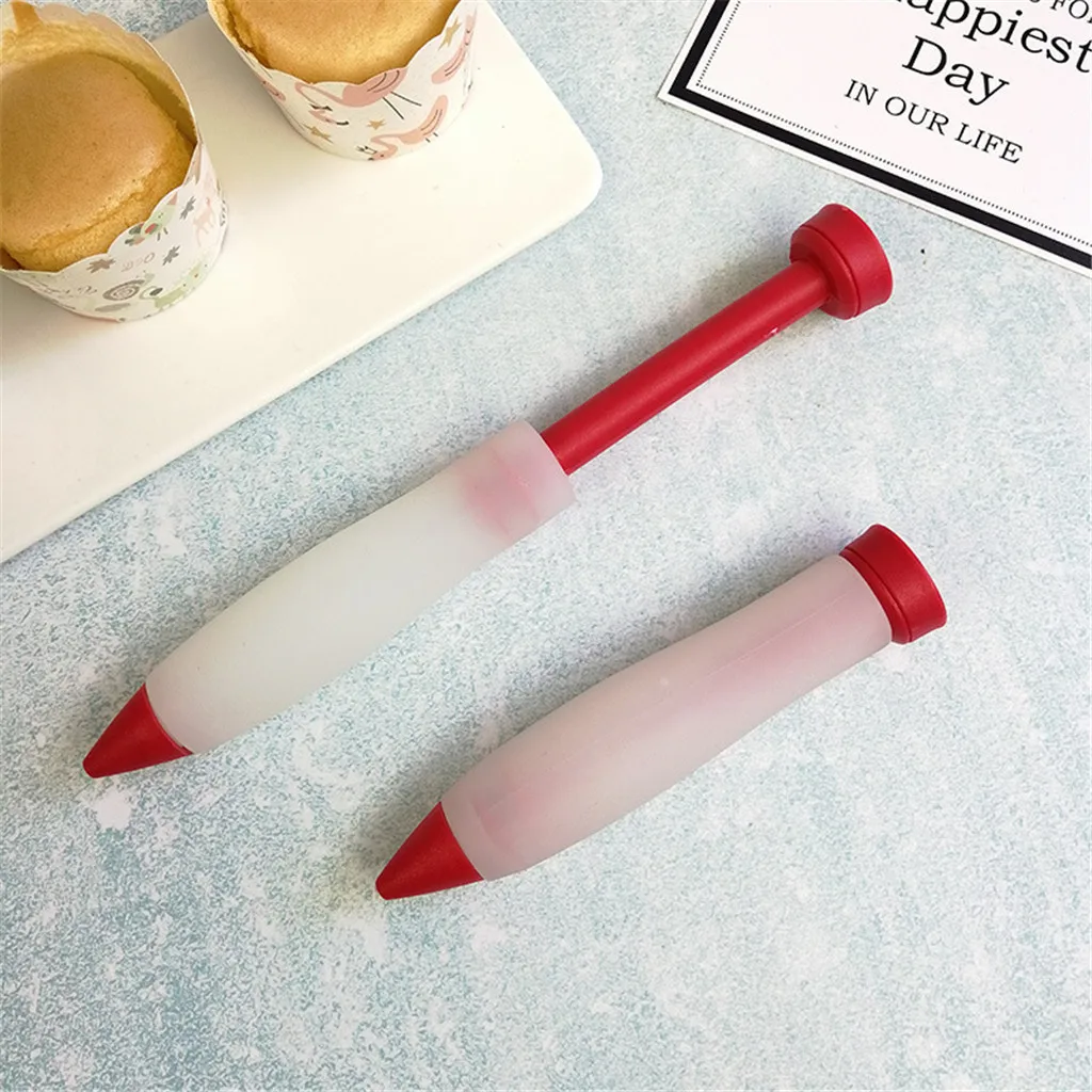 

Silicone Fondant Cake Pen Pastry Icing Writing Syringe Baking Decor Kitchen Diy Tools Dessert Kitchen Accessories Free shipping