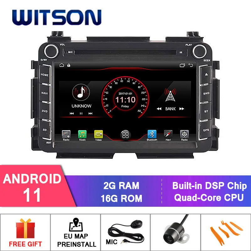 Автомобильный радиоприемник WITSON Android 11 2 Гб ОЗУ 16 флэш-памяти для HONDA HRV 2015 / VEZEL