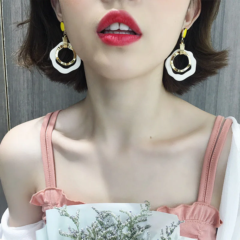 

S925 Silver Needle Summer temperament long earrings fresh and wild female earrings