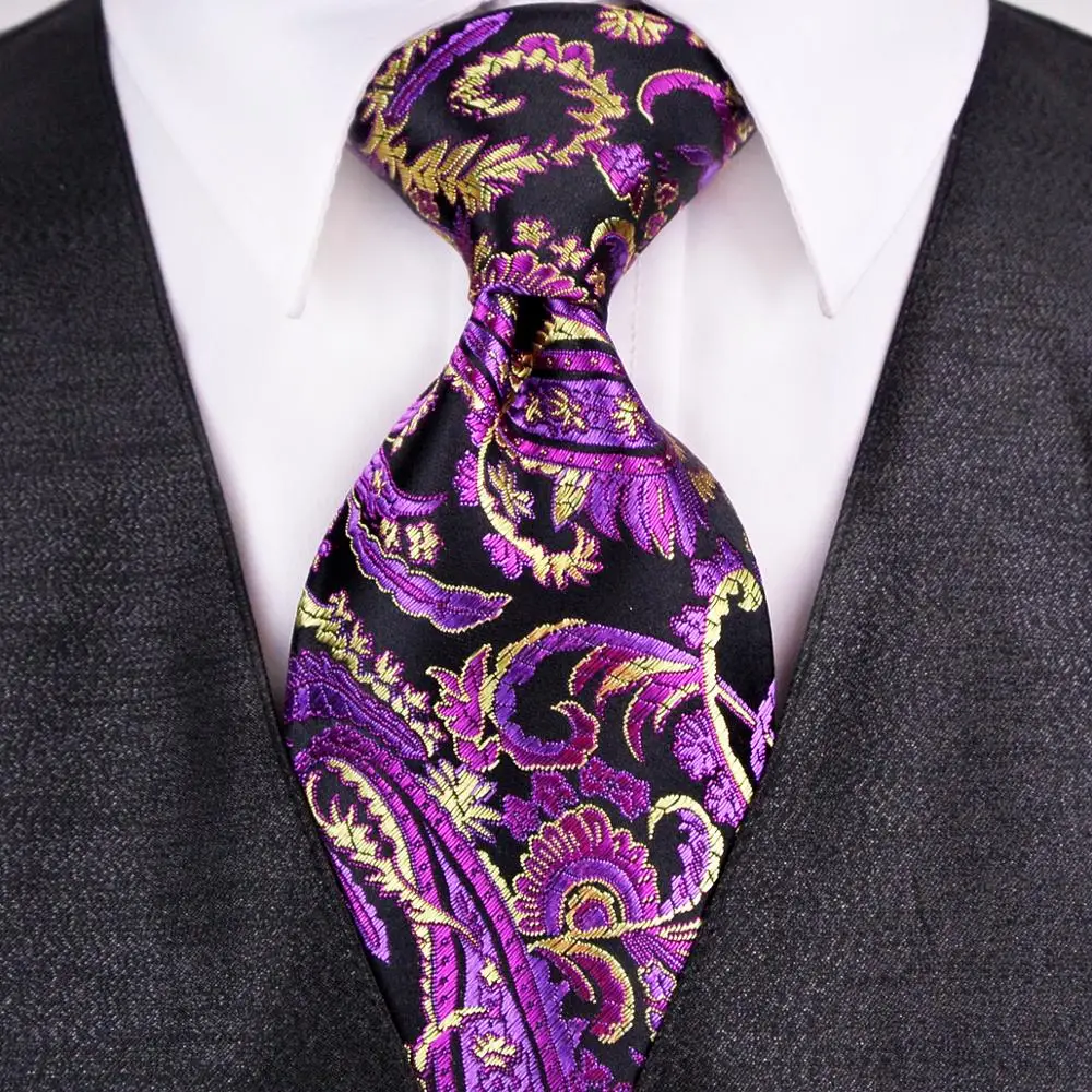 Великолепные мужские галстуки с цветочным принтом пейсли золотые красные