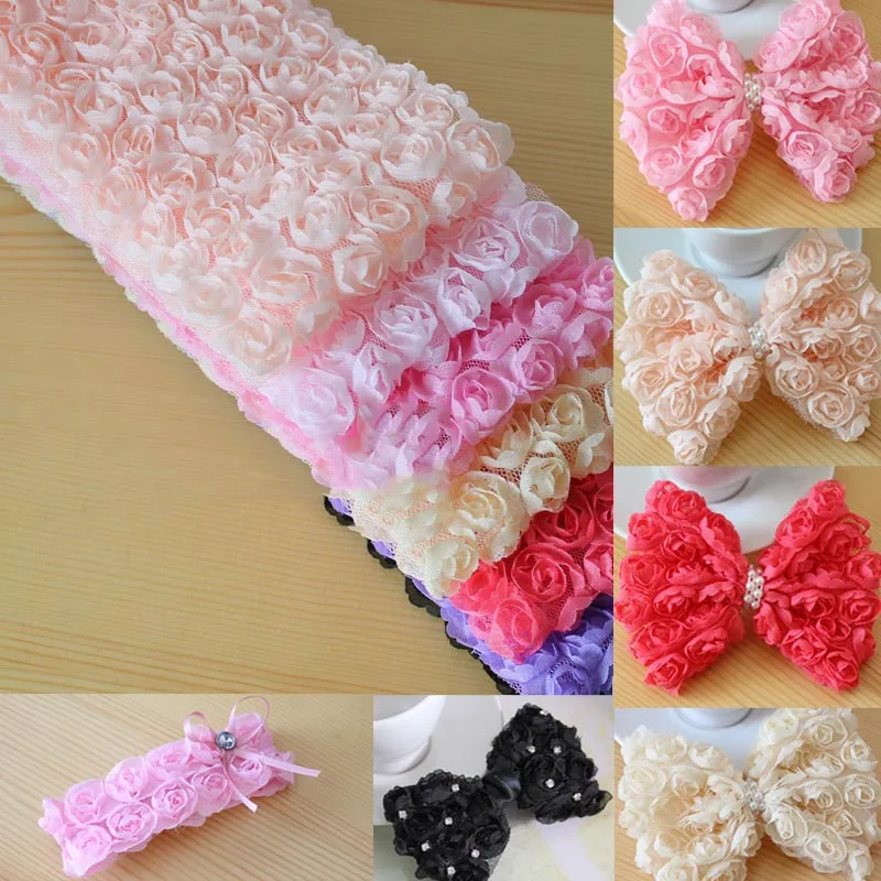 Шифоновая лента для волос 6 рядов 2/5 ярдов|Кружево| |