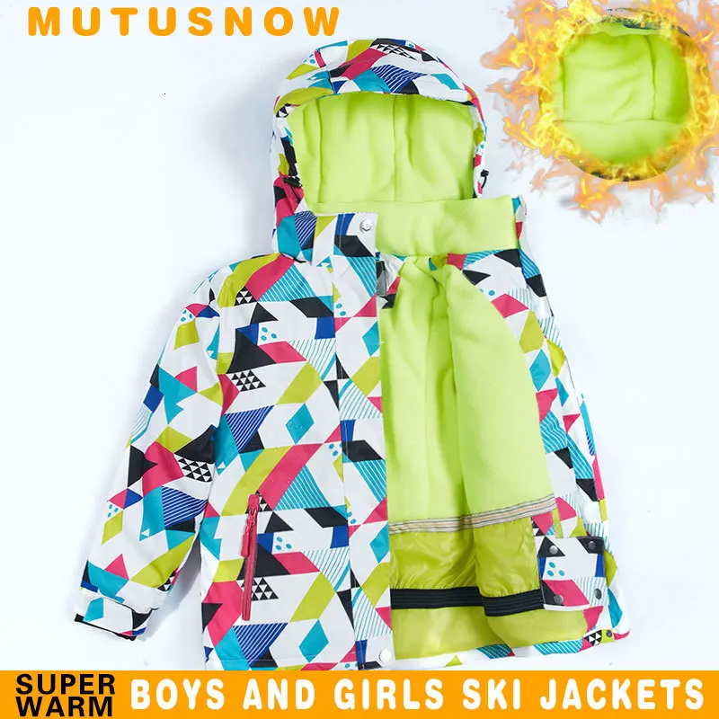 Высококачественный детский ветрозащитный лыжный костюм теплая зимняя куртка