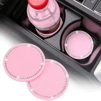 2x car coaster water cup bottle holder anti slip pad mat silica gel for interior decoration car styling accessories 2 75 inch
