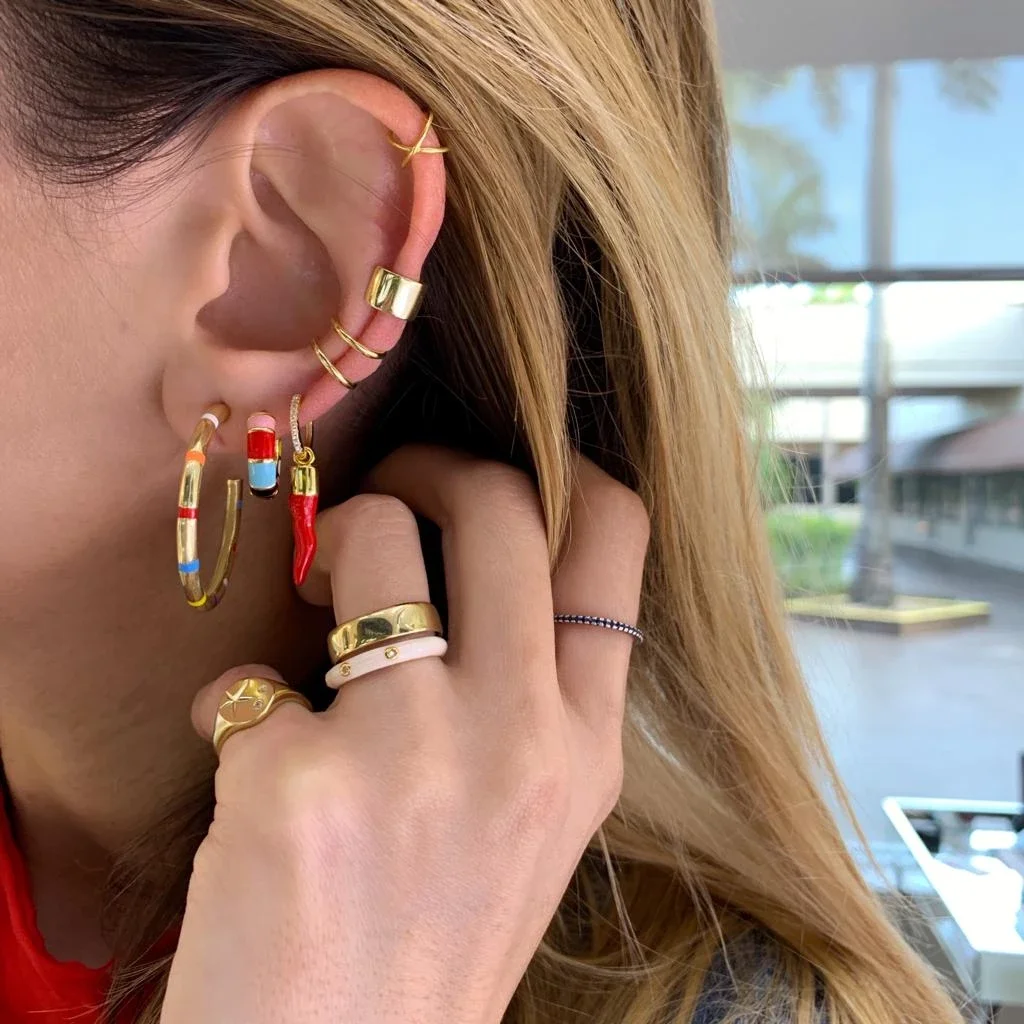 2021 Летний Новый Модный эмалевый порошок чили красный пряный обруч серьга в виде