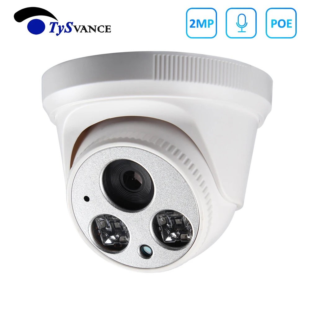 TySvance Audio 1080P POE Full HD IP камера 3 6 мм широкоугольный 2MP купольный инфракрасный ночное