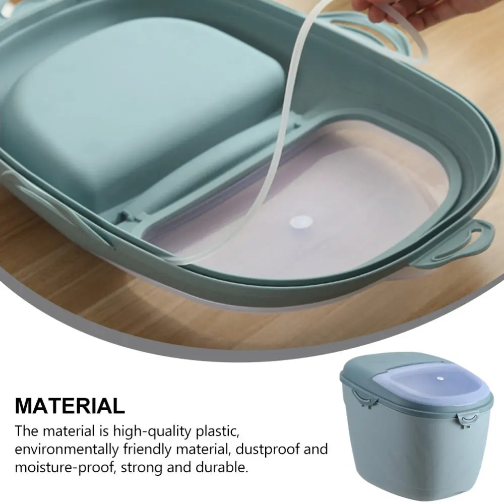 

1Pc Sealing Rice Box Kitchen Rice Bucket Waterproof Storage Container (Blue)