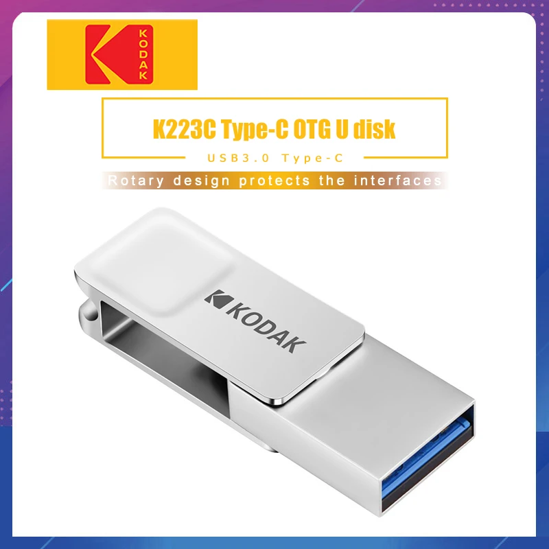 Kodak K223C 16GB металлический USB флеш накопитель USB3.1 type C OTG 32GB карта памяти 64GB memoria usb 3 0
