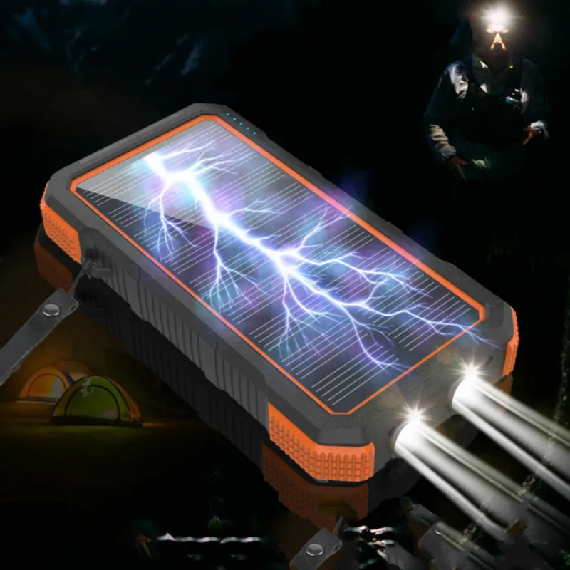 45000mah Wireless Solar Power Bank 4 USB Portable External Charger Fast Charging PoverBank Battery for Iphone Xiaomi | Мобильные
