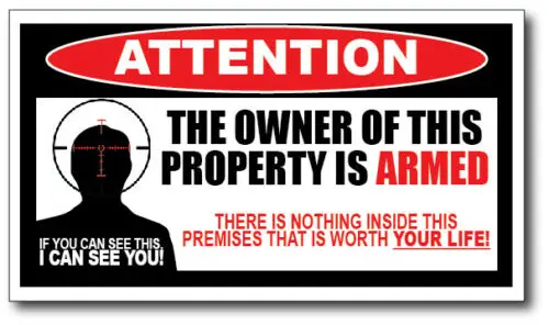 

Warning Decals 3x OWNER ARMED Warning Sticker 2nd Amendment Decal Gun Firearm Vinyl Pistol Home PVC Vinyl Reflective Stickers