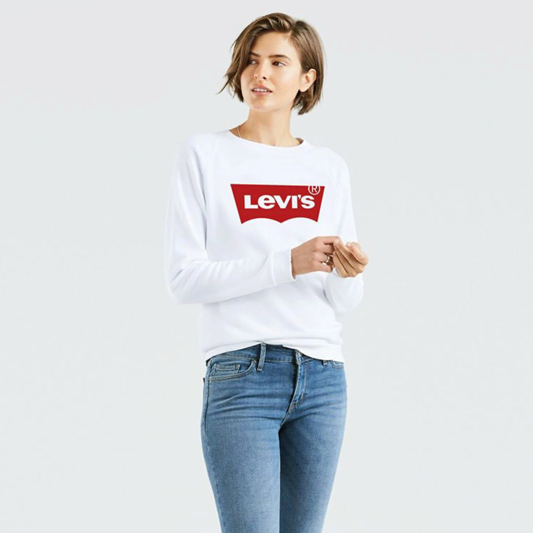 Женский трикотажный велосипедный воротник с принтом логотипа Levi's 29717 |