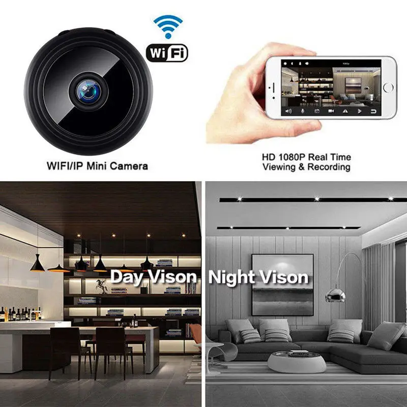 Мини видеокамера A9 Full HD 1080P с ночным видением Wi Fi IP дистанционным управлением