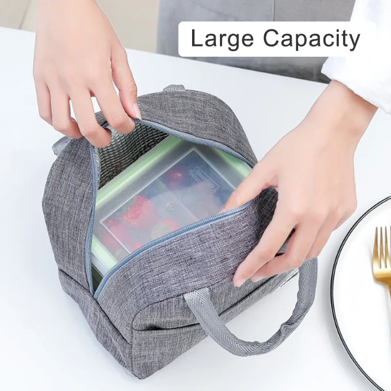 

Portable Lunch Bag Thermal Insulated Lunch Box Tote Fruit Cooler Handbag Bento Pouch Dinner Container School Food Storage Bags