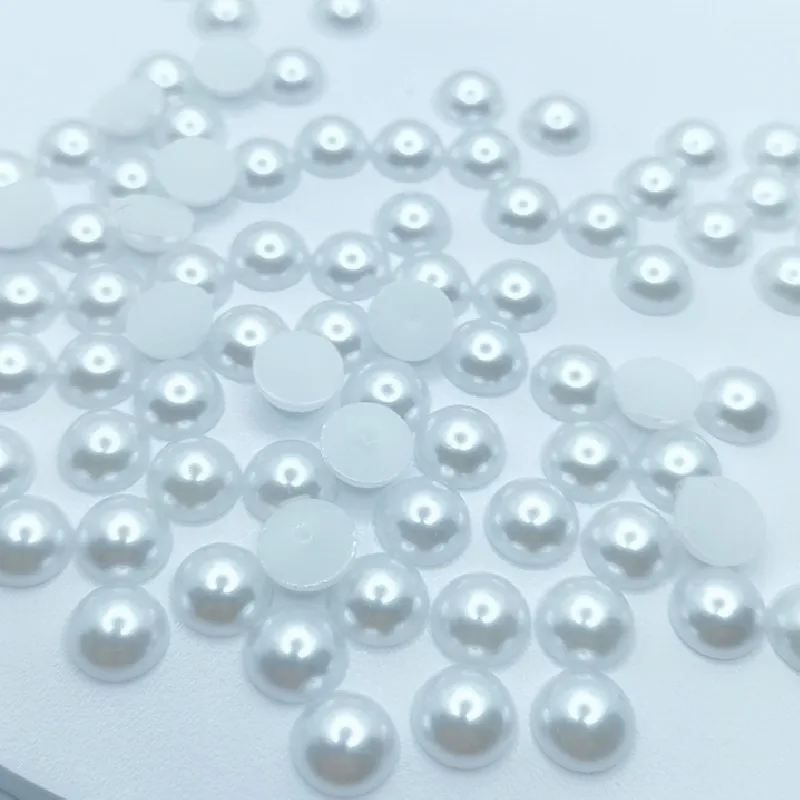 3D Мода 100 шт белый/бежевый полужемчужный бисер плоская задняя сторона 10 мм