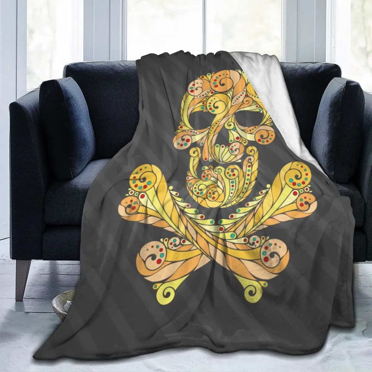 

Floral Skull Design Soft Blankets For Bed Couch Sofa All Season Warm Flower Fleece Blanket Dropship Decorative Flannel Throws