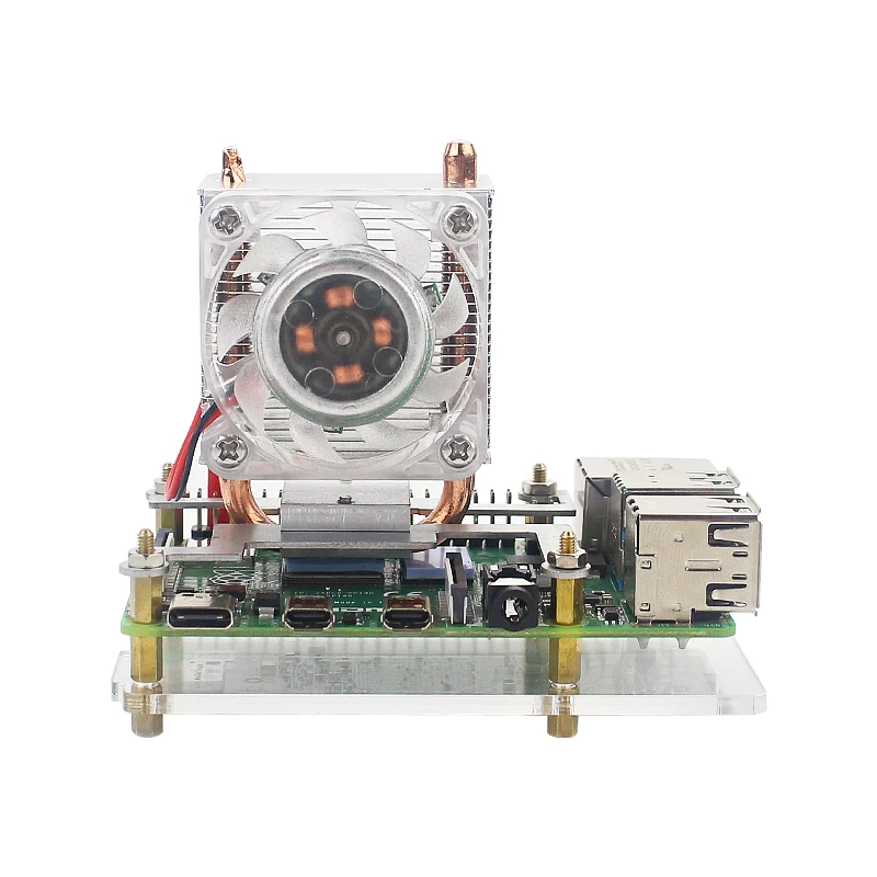 Raspberry Pi 4 Ice Tower охлаждающий вентилятор Супер рассеивание тепла 7 цветов светильник+ акриловый чехол для Raspberry Pi 4B