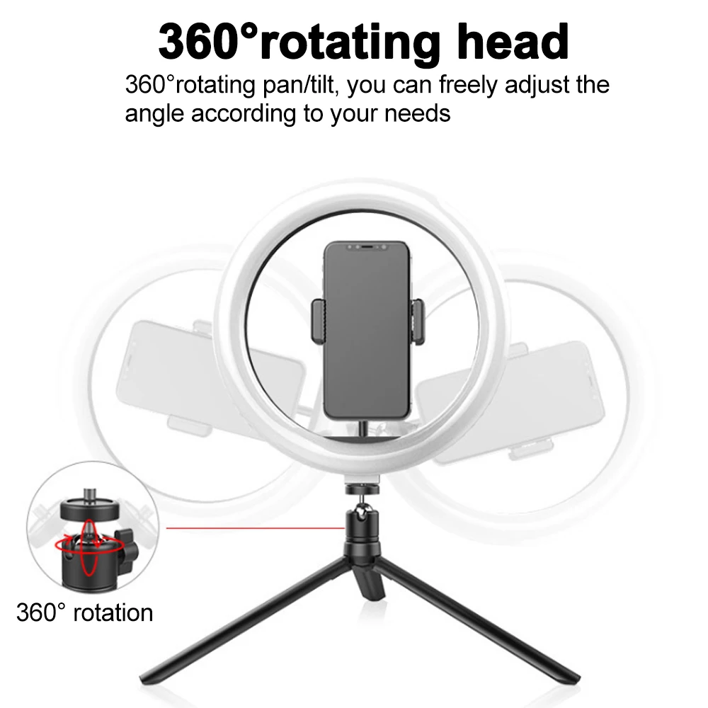Цветная (RGB) кольцевой светильник с телефона штатив Трипод стойка комплект Камера