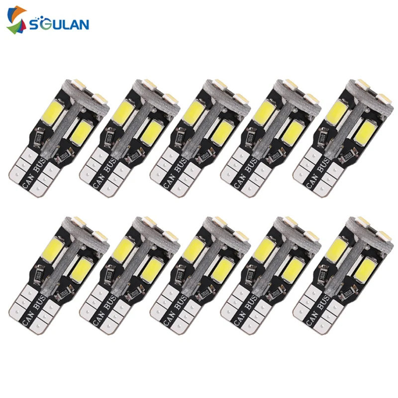 10 шт. Canbus безотказная Высокая яркость 5630 10SMD T10 W5W 194 168 Ширина автомобильная