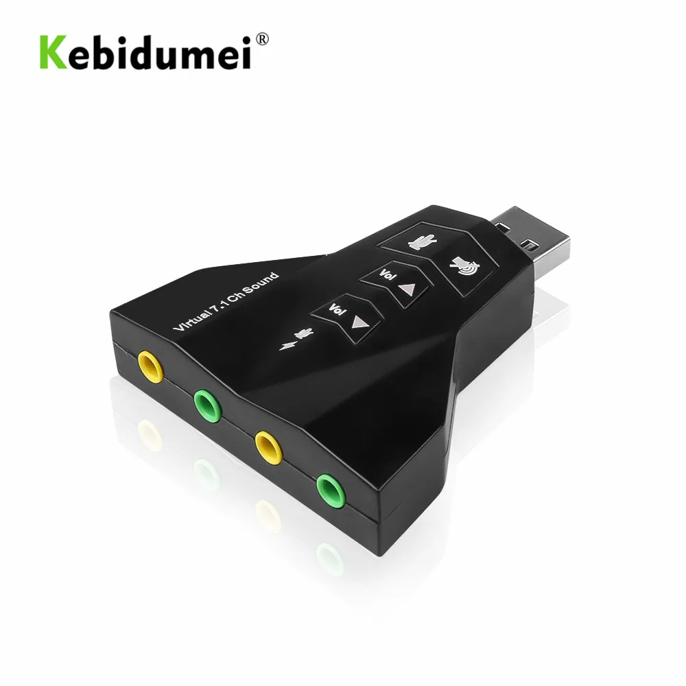 Kebidumei 7 1 канальный USB 2 0 3D Аудио Звуковая карта Внешняя адаптер микрофон динамик