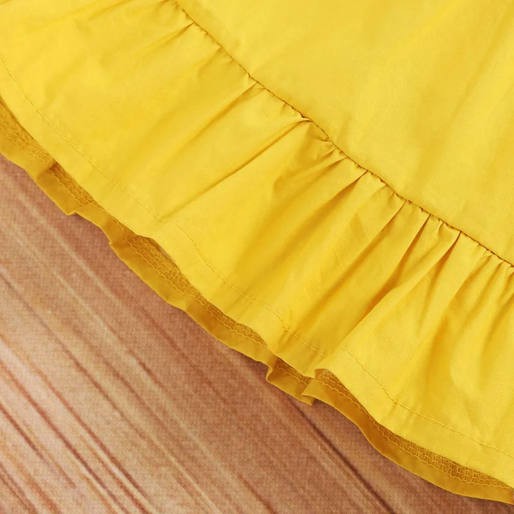 Комплект одежды для новорожденных девочек Летний комбинезон с подсолнухом + юбка