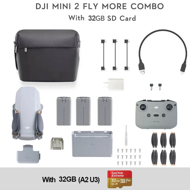 DJI Mavic Mini 2 Fly More Combo + 32GB SD Card DJI Mavic Mini 2 Fly More Combo + 32GB SD Card
