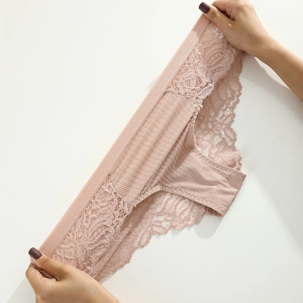 Женские Кружевные Трусы 3 шт. бесшовные кружевные трусы с цветочным принтом