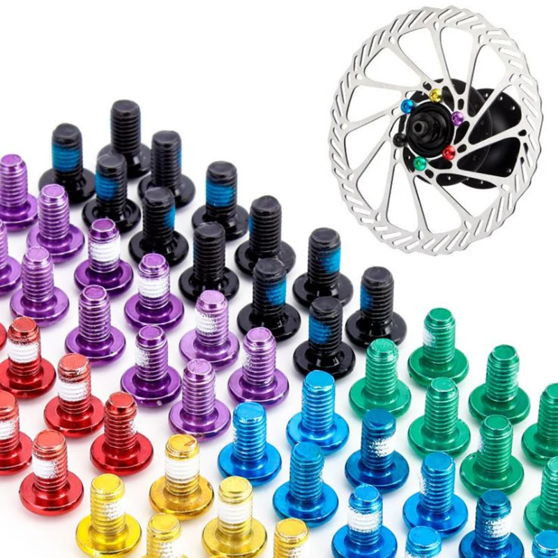 

12Pcs Steel Mountain Bike Bicycle Colored Brake Rotor Disc Screws T25 M5*10