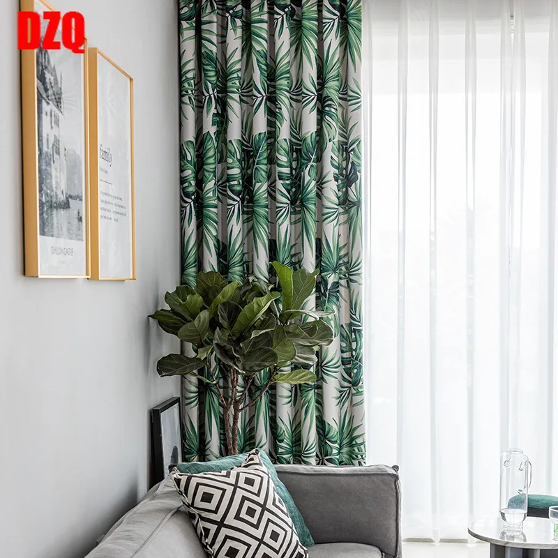 Современные Простые односторонние шторы с принтом для гостиной столовой