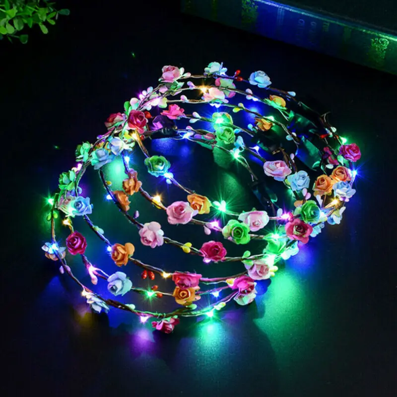 1 шт. Для женщин светодиодный светильник волосы Венок повязка на голову