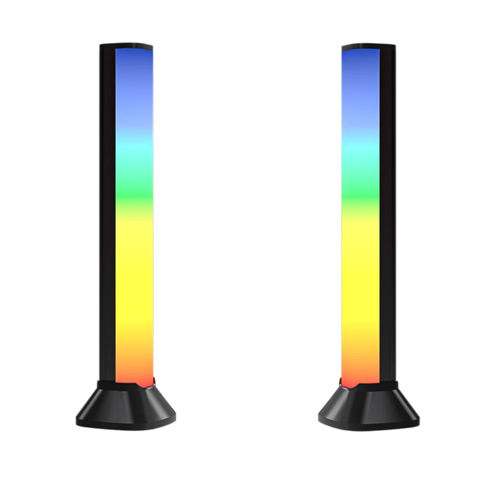 

2 Sets RGB LED Pickup Rhythm Strip Light Remote Control Lamp Party LED Light Gaming TV Decoration Lamp