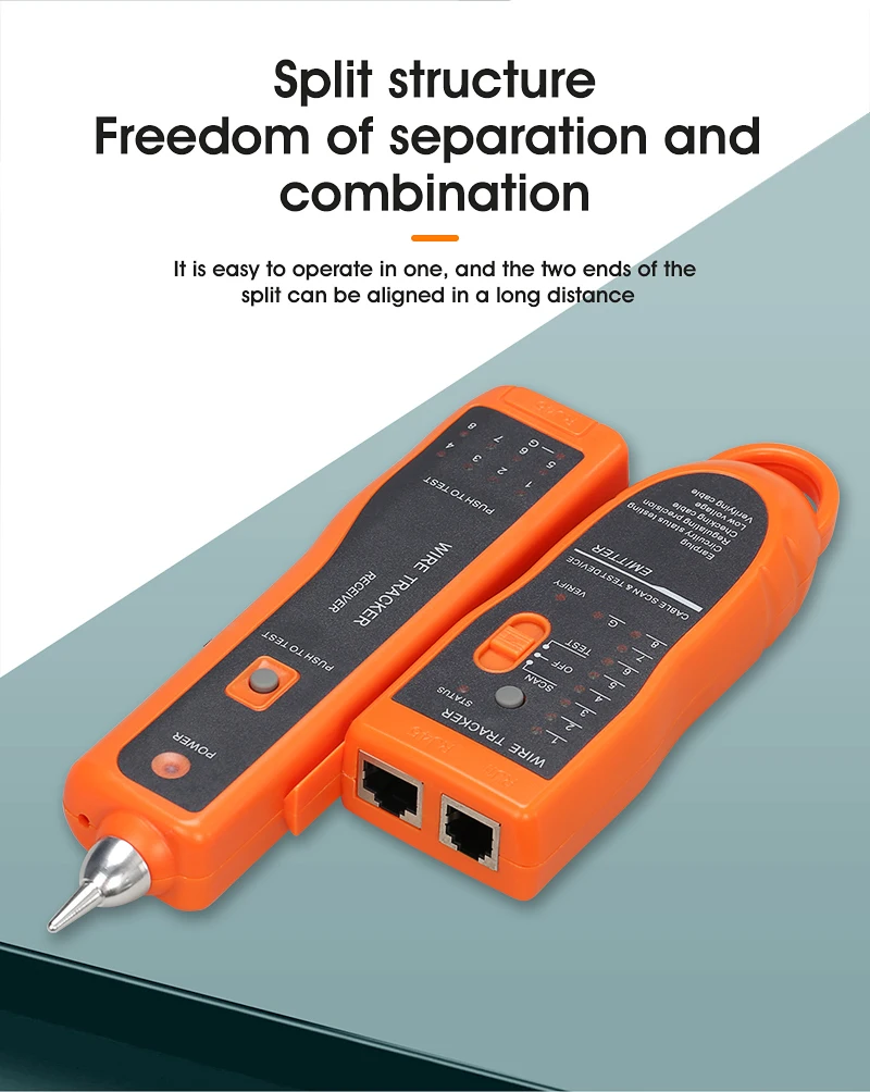 

Тестер кабеля локальной сети Cat5 Cat6 RJ45 UTP STP, детектор, линейный детектор, трекер телефонного провода, трассировщик, диагностика тона, набор ин...