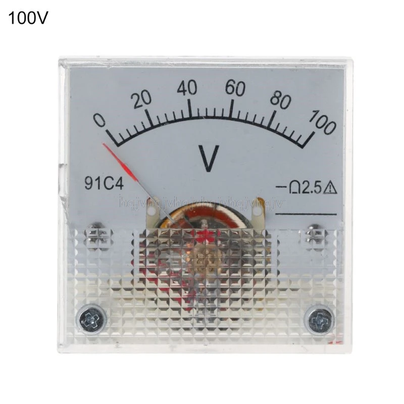 100V 91C4 DC Вольтметр аналоговый Панель Напряжение цифровая высокая температура указатель Тип 3/5/10/15/20/30/50/100/150/250V S05 19; Прямая поставка - Цвет: 100V
