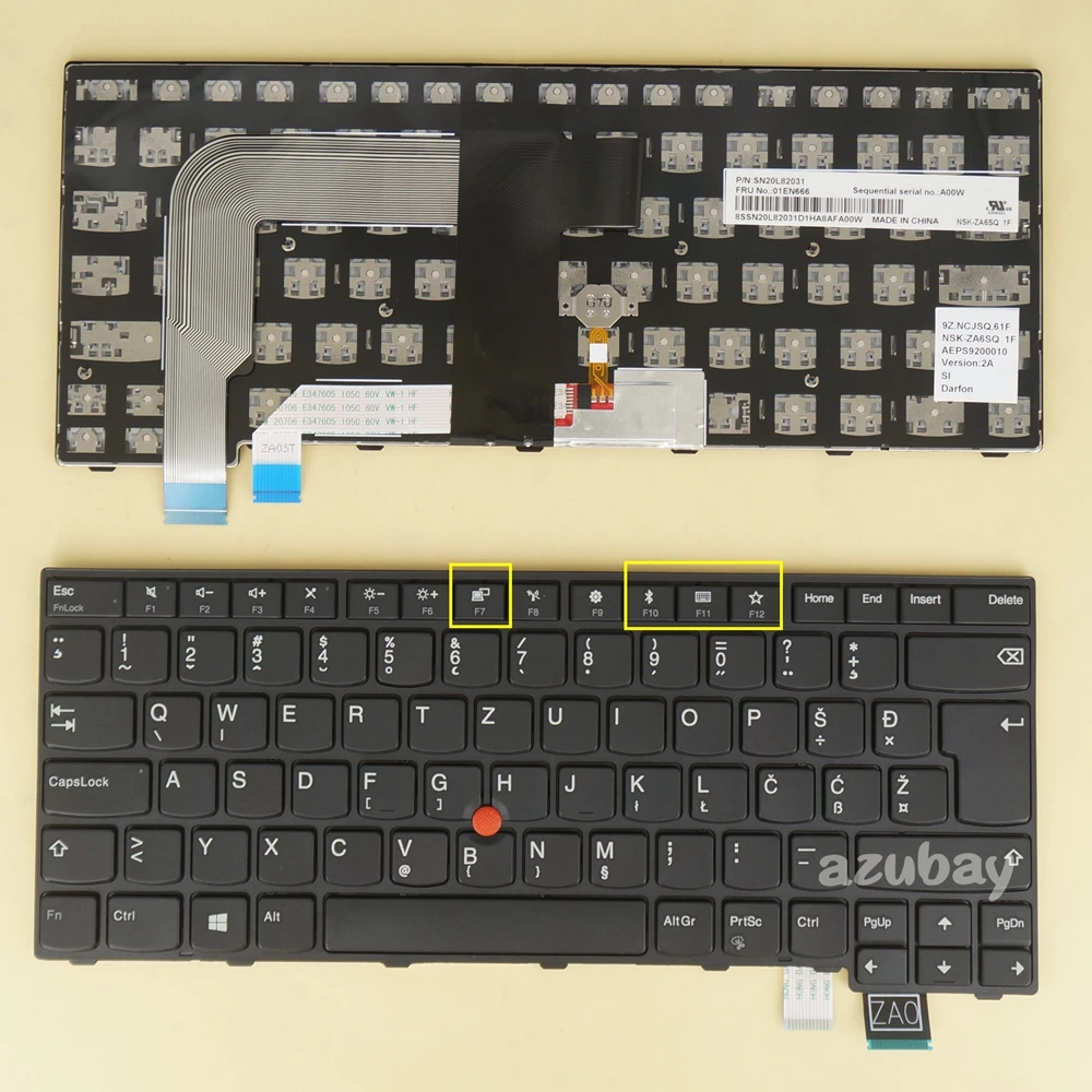 Словенская хорватская клавиатура SV CR для Lenovo Thinkpad T470S T460S 13 Gen 1 2 01EN625 01EN666 без