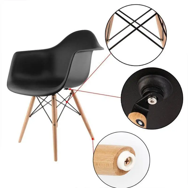 

Set Of 2 Nordic Table Dining Room Furniture Home Furniture PP Leisure Chair Black White Style Home Kitchen Furniture Chairs HWC