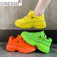 2022 new designer sneakers women platform casual shoes fashion sneakers platform basket femme yellow casual chunky shoes
