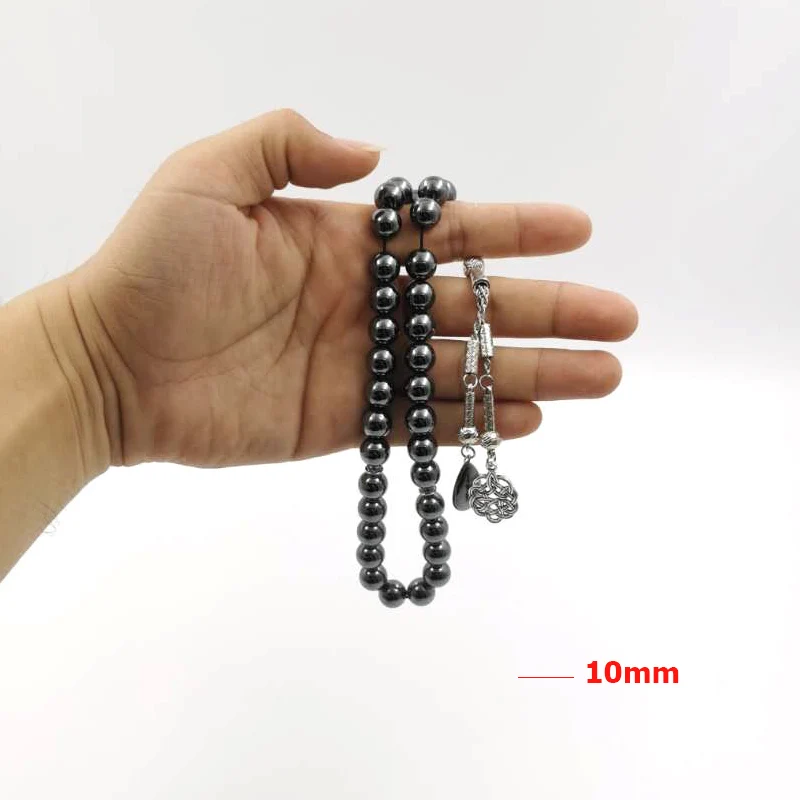 Гематит тасбих мисбаха мусульманские четки 33 бусины исламский камень браслет