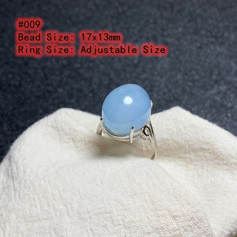 

100% natural blue aquamarine adjustable ring 925 silver 17x13mm love Gift stone ring AAAA crystal healing stone low price