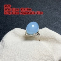 100 natural blue aquamarine adjustable ring 925 silver 17x13mm love gift stone ring aaaa crystal healing stone low price