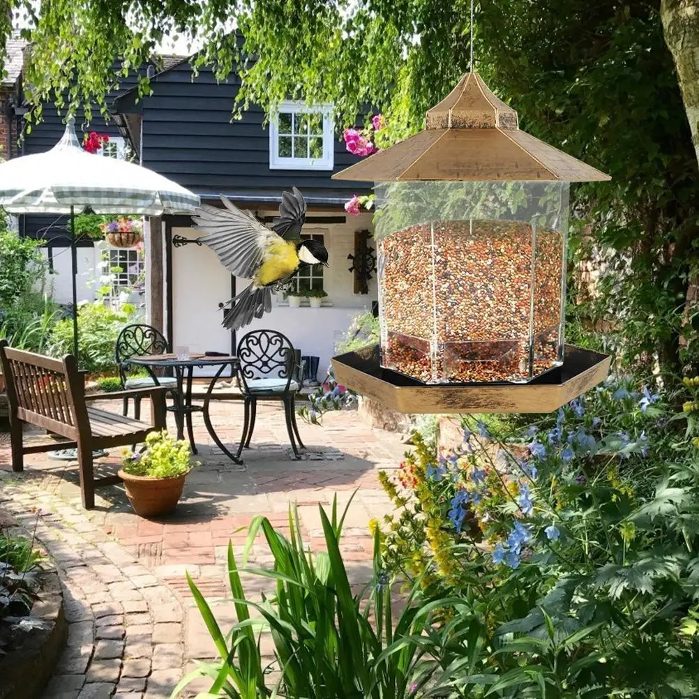 Bird Feeder Plastic Hanging Lantern Outdoor Garden Wild Seed Food Container for Birds Feeding |