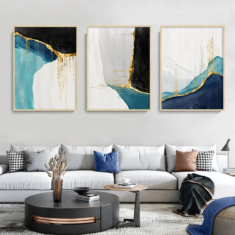 

Modern Golden Abstract Picture Simplicity Artwork Canvas Poster Nordic Wall Art Print Painting for Living Room Home Decoration
